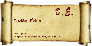 Dudás Édua névjegykártya